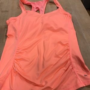 Workout Top - Peach/Orange Color - Built-In Bra - Size Large